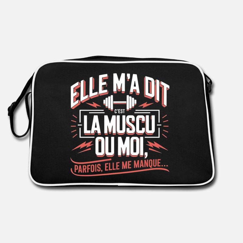 Bodybuilding oder ich Retro Tasche