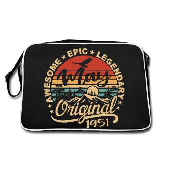 Birthday May 1951 May | Gift May 1951 - Retro Bag - black/white - Back