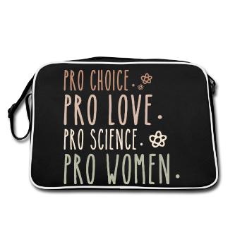 Pro Choice Pro Liebe Pro Wissenschaft Pro Frauen Feministin - Retro Tasche - Schwarz/Weiß - Hinten