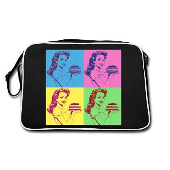 Baking Cake Baking Queen Baking Fairy Baker Pop Art - Retro Bag - black/white - Back