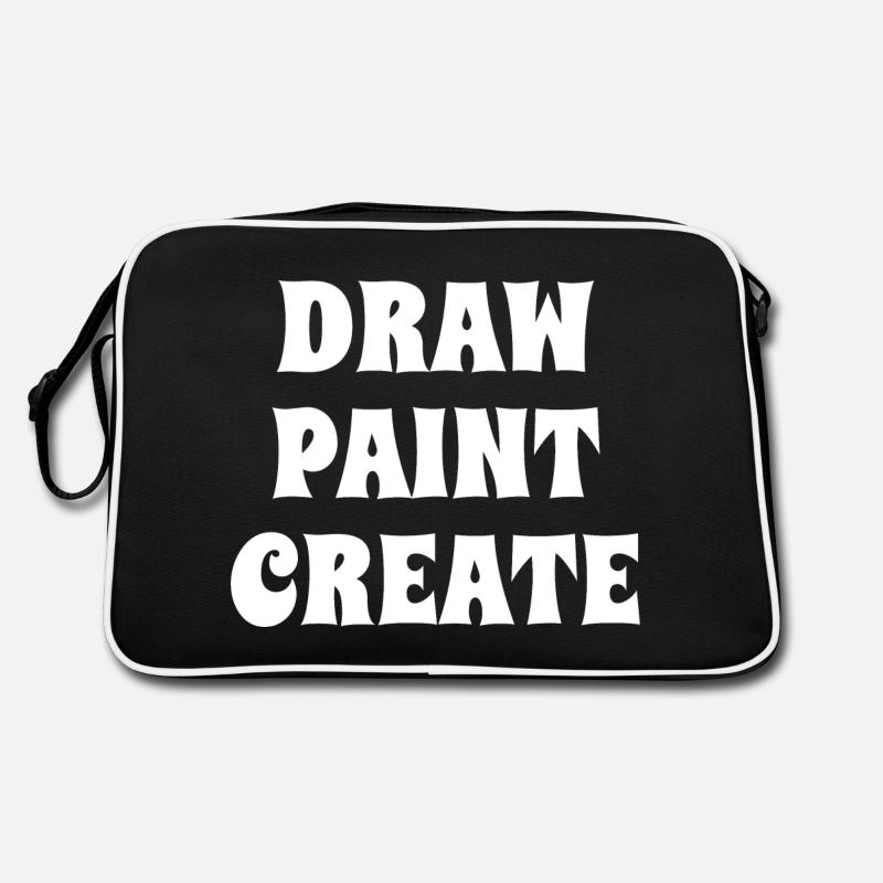 Draw Paint Create - Artist - Retro Bag - black/white