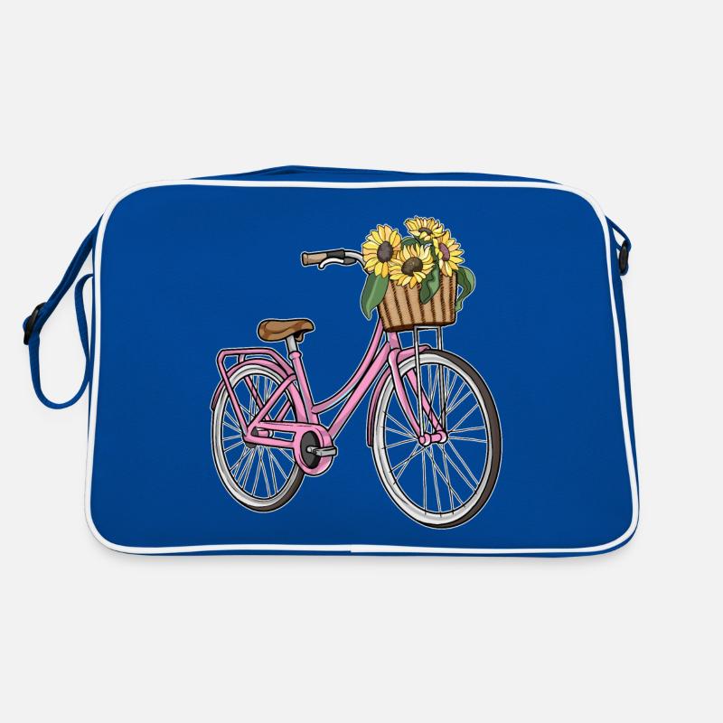 Vélo de dames avec panier de fleurs Sac Retro