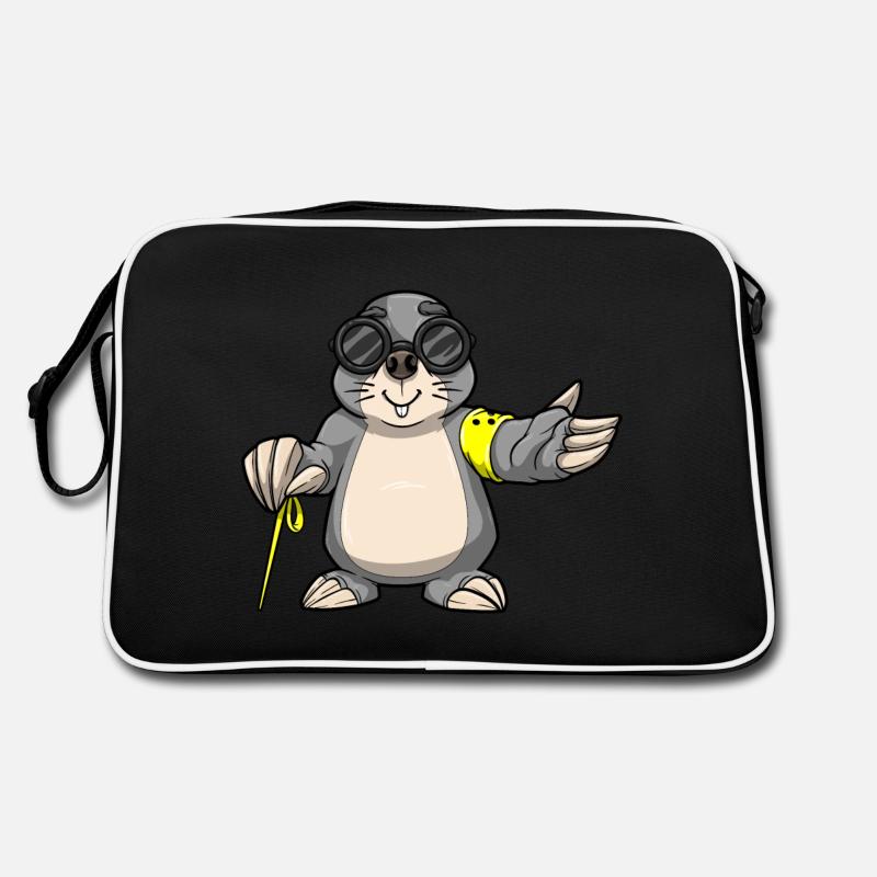 Taupe avec lunettes & bâtons aveugles Sac Retro