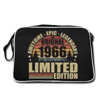 1966 Anniversaire 1966 tenue vintage 1966 Chemise - Sac Retro - noir/blanc - Dos