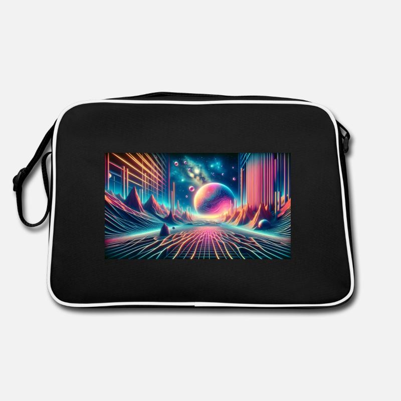 Neon Dreamscape Odyssey – Synthwave Surrealism Wid Retro Bag