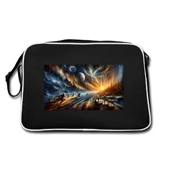 L’aube des époques - Art rupestre dystopique futuriste - Sac Retro - noir/blanc - Dos