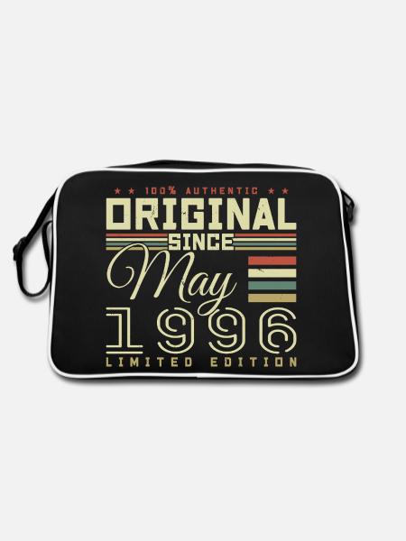 Gift Anniversaire Mai 1996, Gift May 1996 - Retro Tasche - Schwarz/Weiß - Hinten