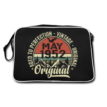 May 1952 Birthday May 1952 May 1952 - Retro Bag - black/white - Back