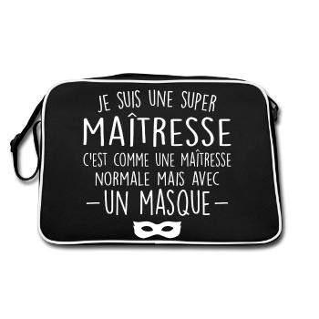 Une super maîtresse - Maîtresse Formidable - Sac Retro - noir/blanc - Dos