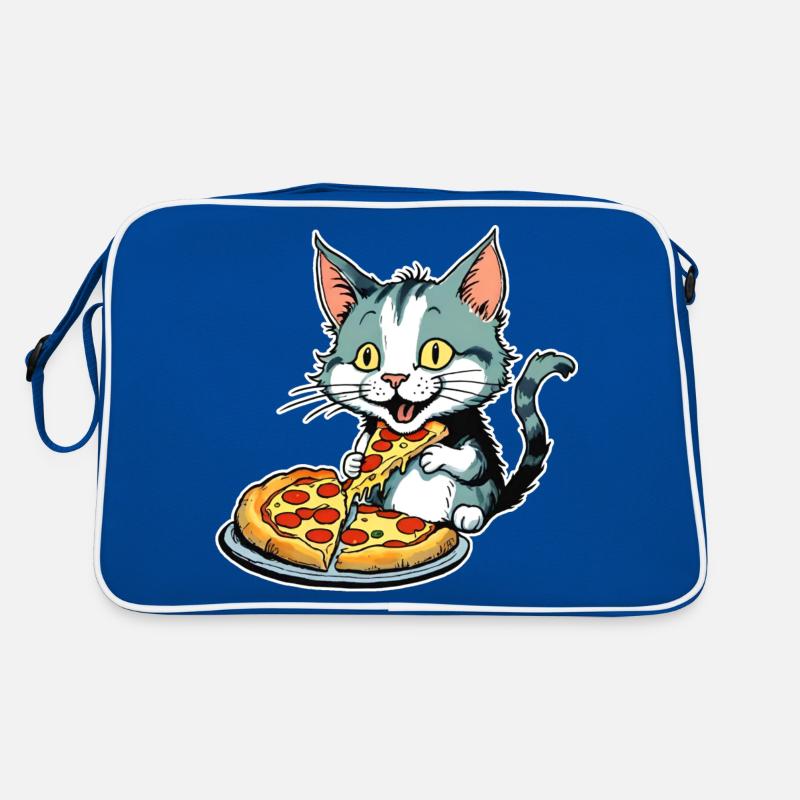 Le chat adore la pizza Sac Retro