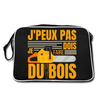 J'peux Pas Je Dois Faire Du Bois, Papa Forestier - Sac Retro - noir/blanc - Dos