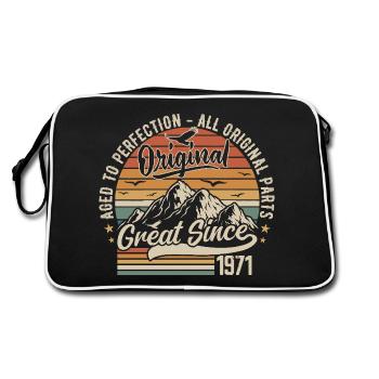 Vintage Born in 1971 | 54th Anniversary Gift 1971 - Retro Bag - black/white - Back