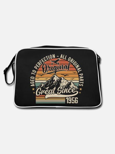 Vintage Born in 1956 | 69th Anniversary Gift 1956 - Retro Bag - black/white - Back