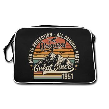 Vintage Born in 1951 | 74th Anniversary Gift 1951 - Retro Bag - black/white - Back