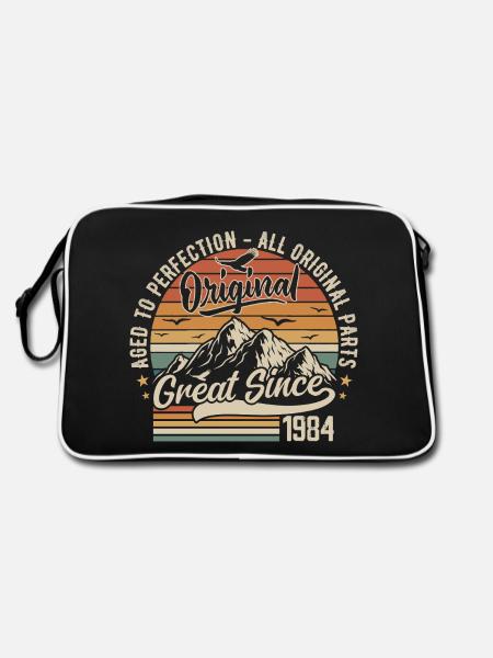 Vintage Born in 1984 | 41st Anniversary Gift 1984 - Retro Bag - black/white - Back