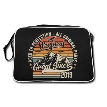 Vintage Né en 2019 | 6e Anniversaire Cadeau 2019 - Sac Retro - noir/blanc - Dos