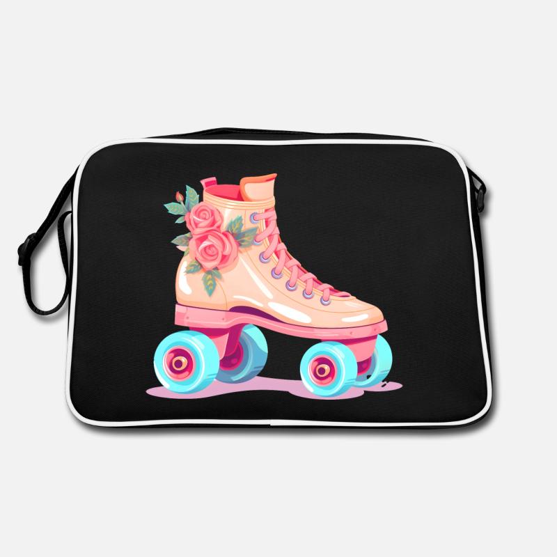 Rollers retro fleurs roses pour skater filles Sac Retro