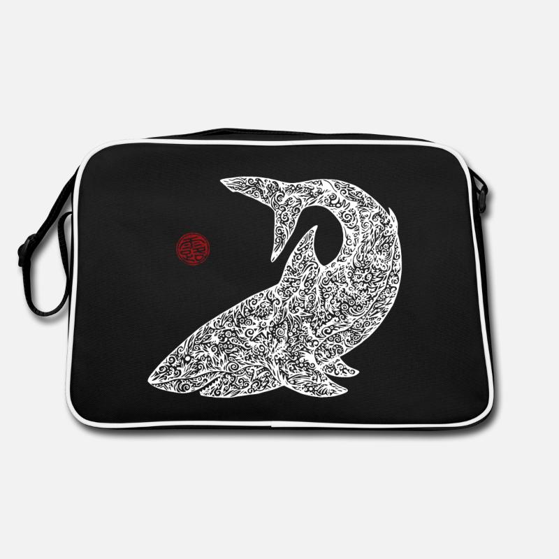 Weißer Hai Muster Retro Tasche