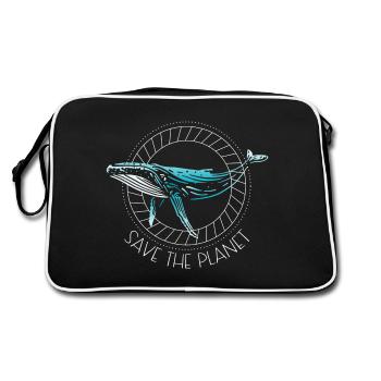 Baleine à bosse - Sauvez la planète - Sac Retro - noir/blanc - Dos