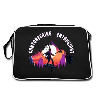 Passionné de canyoning - Sac Retro - noir/blanc - Dos