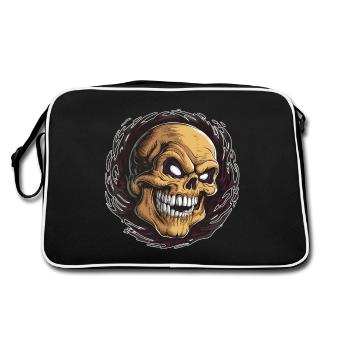 An amused skull - Retro Bag - black/white - Back