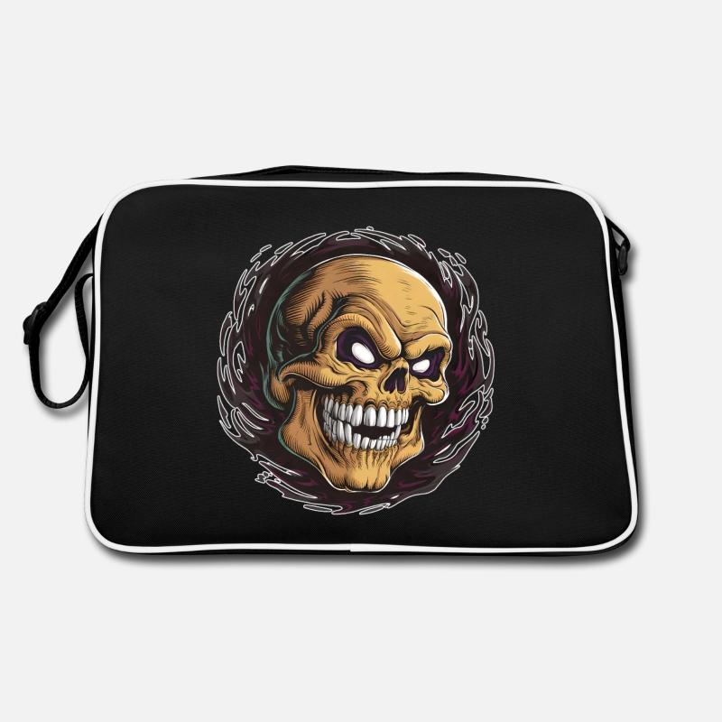 Une tête de mort amusée - Sac Retro - noir/blanc