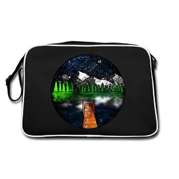 Cosmic Lake Scene - Retro Bag - black/white - Back
