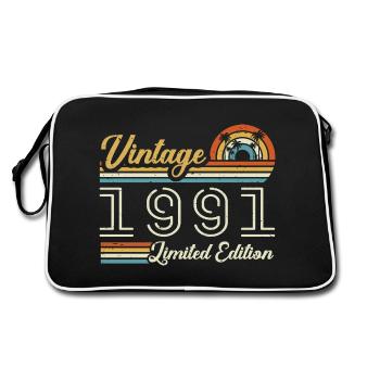 34 Year Anniversary | Vintage 1991 Gift 1991 - Retro Bag - black/white - Back
