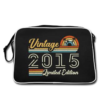 10 Year Anniversary | Vintage 2015 Gift 2015 - Retro Bag - black/white - Back