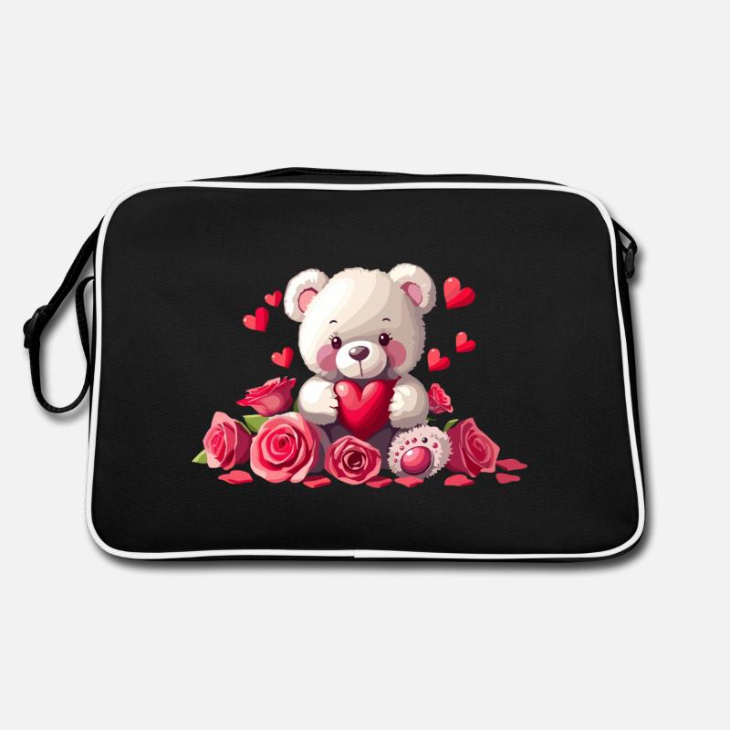 Verliebter Teddy Retro Tasche