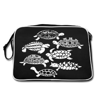Tortues, Reptiles, Conservation des espèces, Mer, Nature - Sac Retro - noir/blanc - Dos