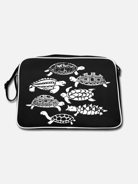 Turtles, Reptiles, Species Conservation, Sea, Nature - Retro Bag - black/white - Back