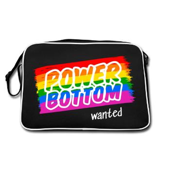 Horny Top veut un Power Bottom - Sac Retro - noir/blanc - Dos