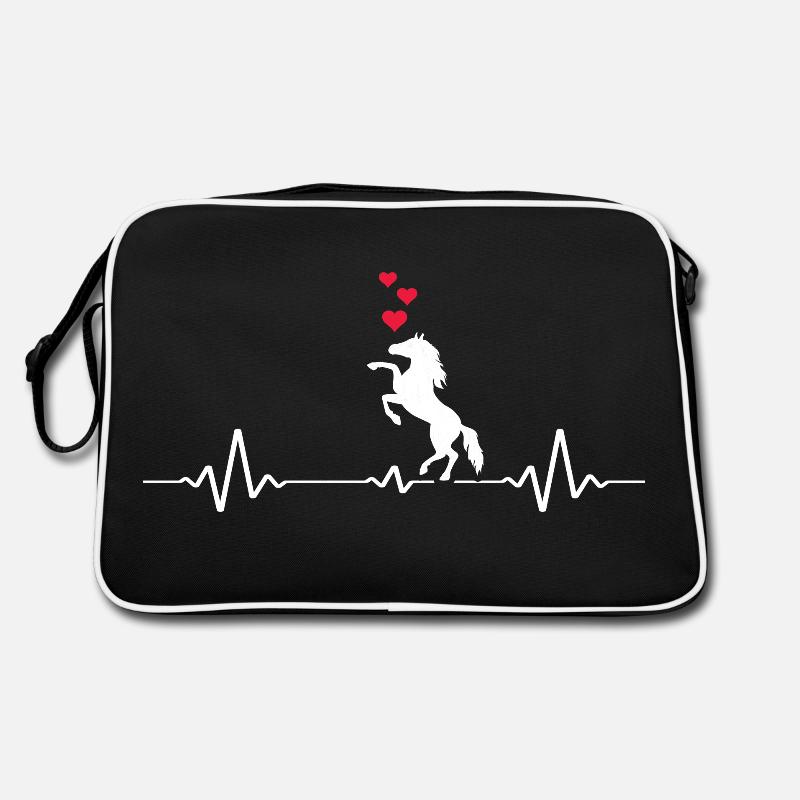 Pferd reiten Pferdeliebe Pferdestall Reitstunde Retro Tasche