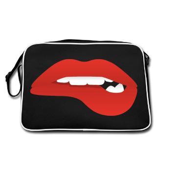 Les lèvres rouges disent embrasse-moi - Sac Retro - noir/blanc - Dos