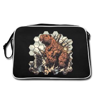 Capybara standing in a city - Retro Bag - black/white - Back