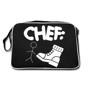 Patron Superviseur Chef de bureau Chef d’équipe Entreprise - Sac Retro - noir/blanc - Dos