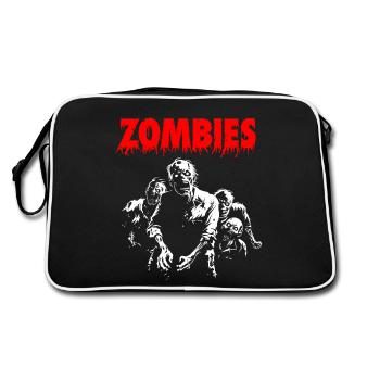 ZOMBIES - Retro Comic - Horror Halloween Geschenk - Retro Tasche - Schwarz/Weiß - Hinten