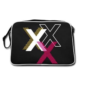 Buchstabe X - Retro Tasche - Schwarz/Weiß - Hinten