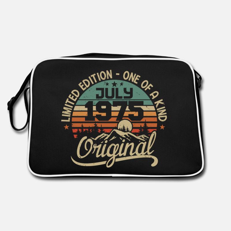 Juli 1975 Geschenk Geburtstagsgeschenk 1975 Juli - Retro Tasche - Schwarz/Weiß