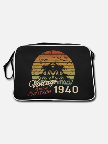 Vintage 1940 Anniversaire Cadeau 1940 Rétro 1940 - Sac Retro - noir/blanc - Dos