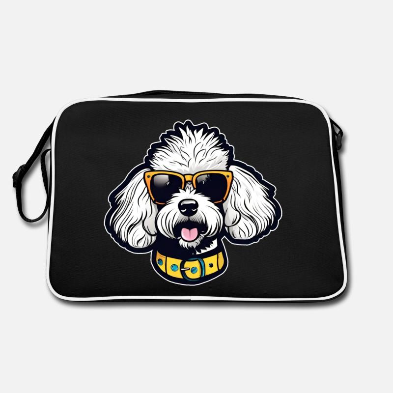 Caniche cool avec des lunettes de soleil Sac Retro