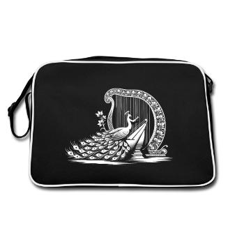 Harp melody of the peacock - Retro Bag - black/white - Back