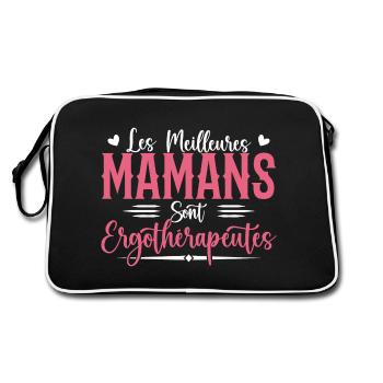 Die besten Mütter sind Ergotherapeuten - Retro Tasche - Schwarz/Weiß - Hinten