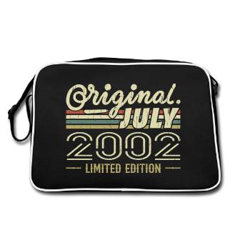 Juli 2002 Original Geburtstagsgeschenk 2002 - Retro Tasche - Schwarz/Weiß - Hinten