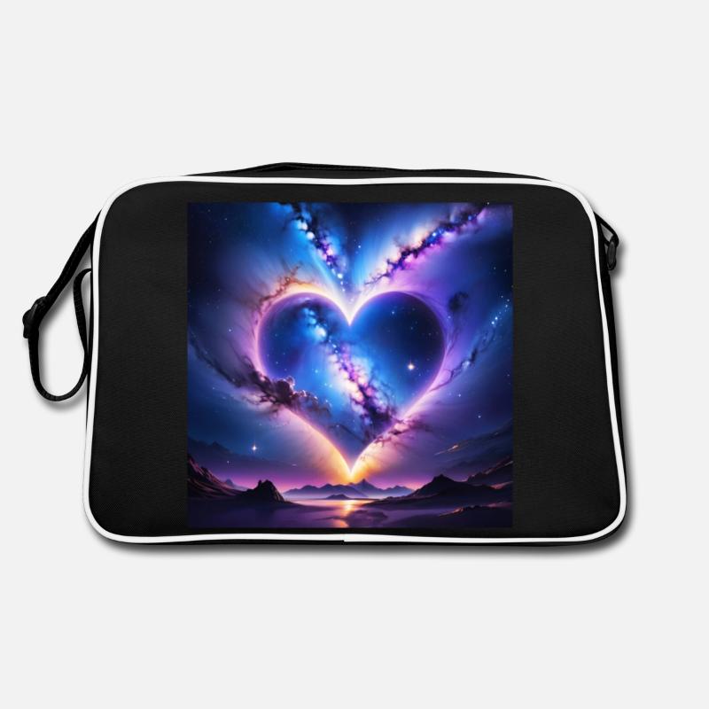 Boreales Herz - Retro Tasche - Schwarz/Weiß
