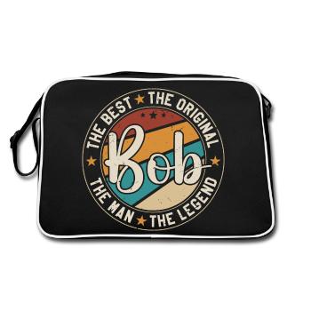 BOB First Name Retro Bob Funny Christmas Joke Bob - Sac Retro - noir/blanc - Dos
