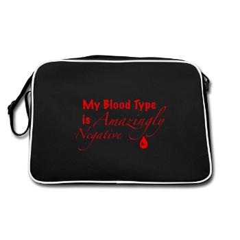 Blood Type A- - Retro Bag - black/white - Back