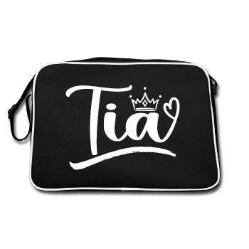 Best Tia Ever Aunt Leopard Print Mothers Day Tia - Retro Bag - black/white - Back