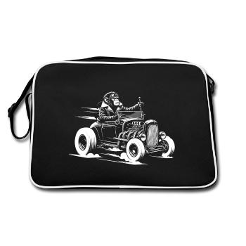 Monkey at the wheel - Retro Bag - black/white - Back